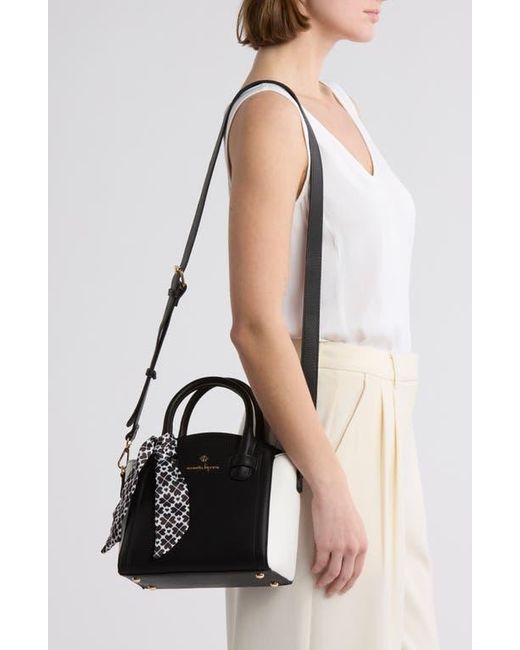 Nanette Lepore Black Colorblock Scarf Satchel Bag