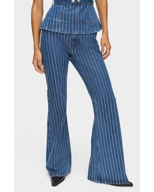 ALIGNE Blue Diamante Flare Jeans