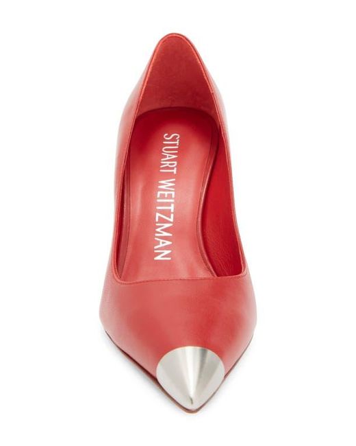 Stuart Weitzman Red Stuart Capsize Pointed Toe Pump