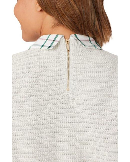 Foxcroft Gray Cotton Layered Sweater