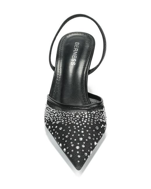 BERNESS Black Cara Rhinestone Mesh Pump