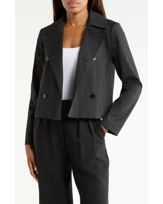 Theory Black Double Breasted Spread Collar Jacket