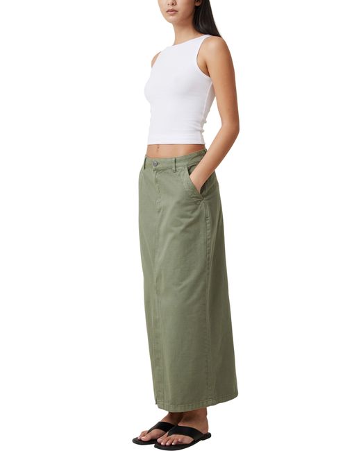 Cotton On Green Ryder Utility Maxi Skirt