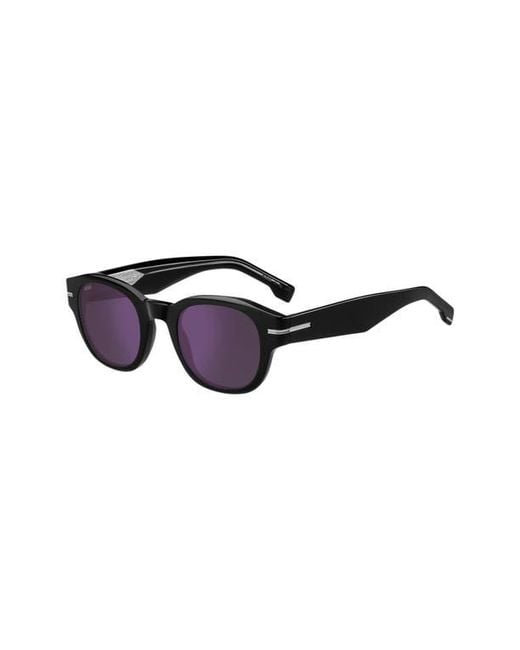Boss Purple 48Mm Gradient Small Rectangular Sunglasses for men