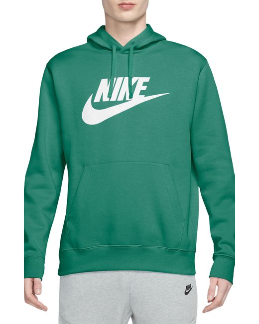 Nike Green Sportswear Club Fleece Logo Hoodie for men