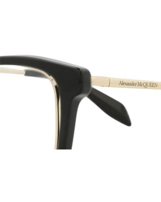 McQueen Black 51Mm Square Optical Glasses