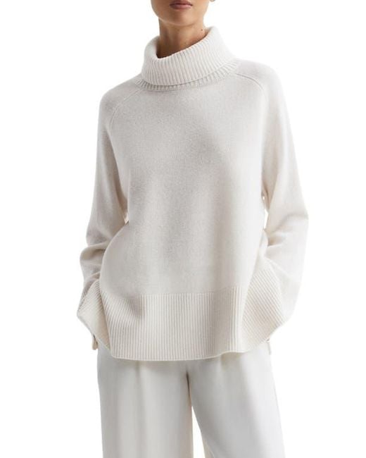 Reiss White Edina Wool Blend Turtleneck Sweater