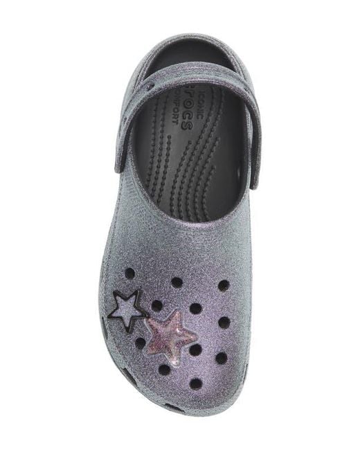 CROCSTM Gray Iridescent Glitter Platform Clog