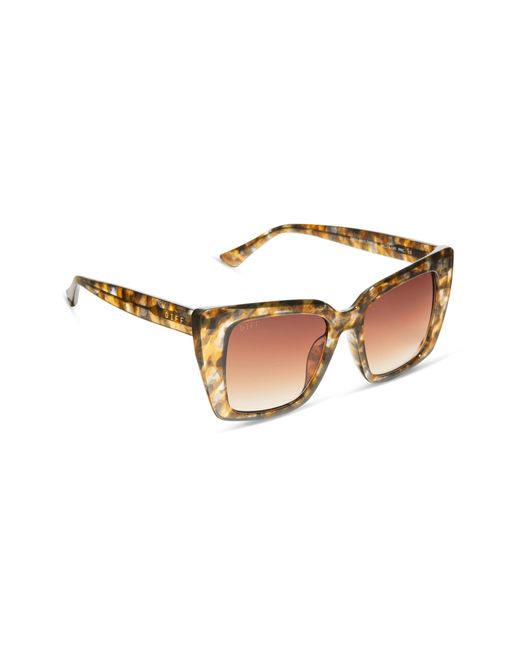 DIFF Brown 54mm Cat Eye Sunglasses