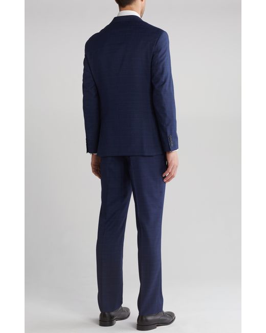 Nordstrom Blue Melaga Plaid Notched Lapel Suit for men