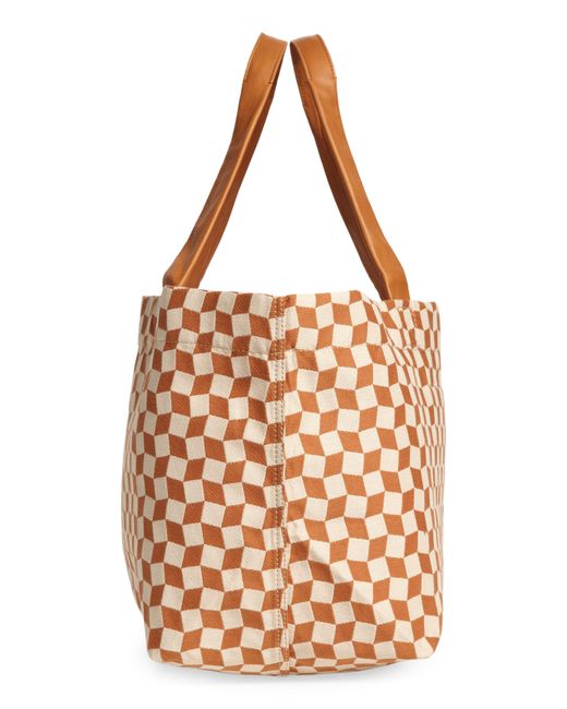 Madewell Brown Large Check Tote