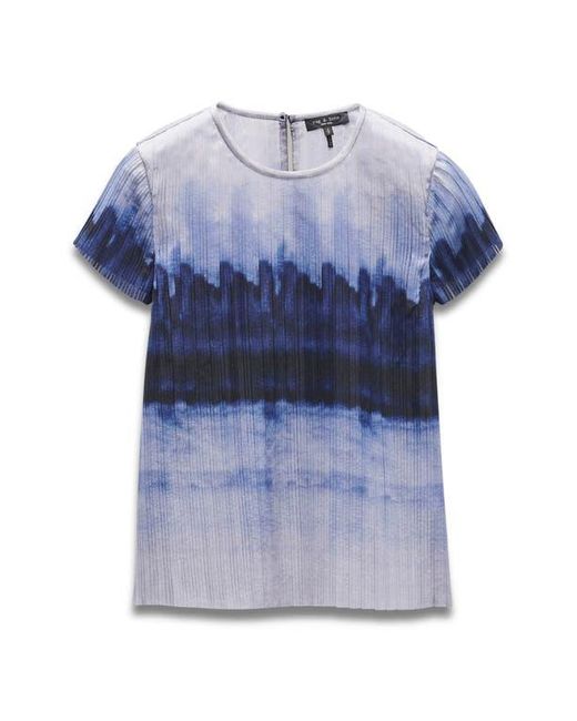 Rag & Bone Blue Hailey Printed Organza Top