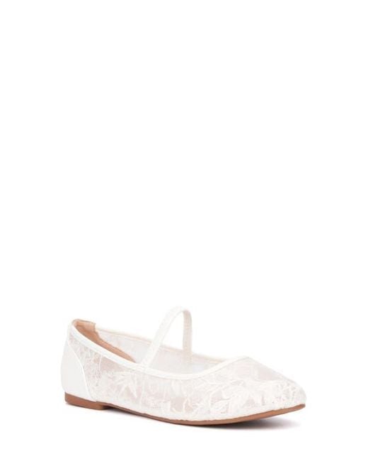 New York & Company White Lara Woven Ballet Flat