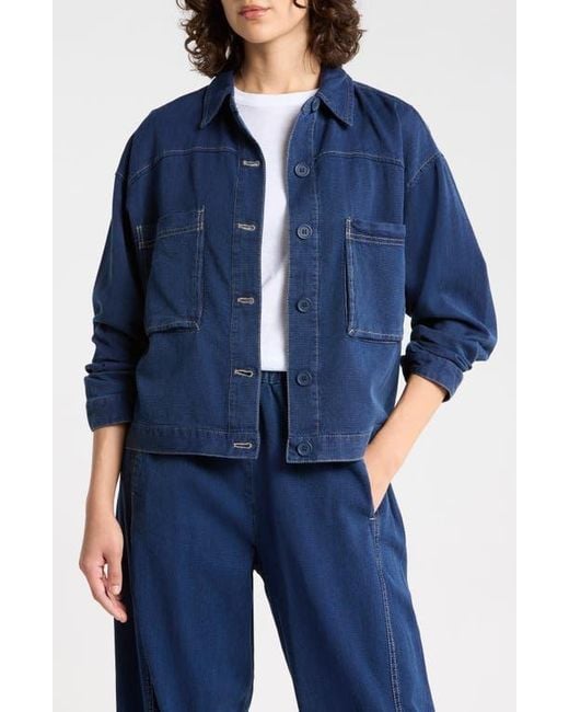 Max Studio Blue Piqué Jacket
