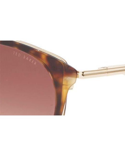 Ted Baker Brown 50Mm Gradient Round Sunglasses