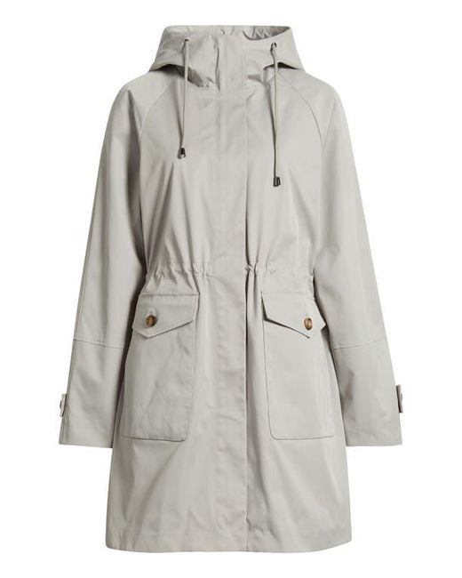 Bernardo Gray Hooded Raincoat