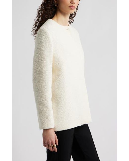 Nordstrom Natural Collarless Pleat Back Jacket