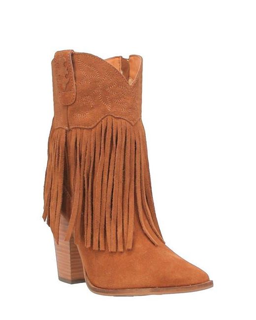 Dingo Brown Fringe Zip-Up Western Boot
