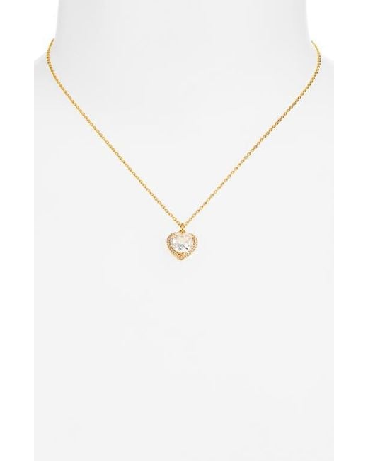 Kate Spade Green Pavé Heart Pendant Necklace
