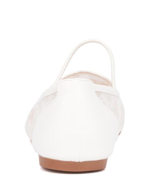 New York & Company White Lara Woven Ballet Flat