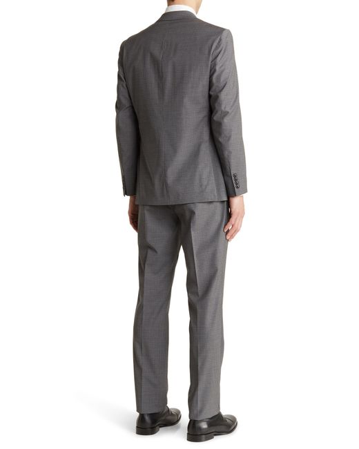 CALVIN KLEIN 205W39NYC Gray Slim Fit Grey Check Wool Blend Suit for men