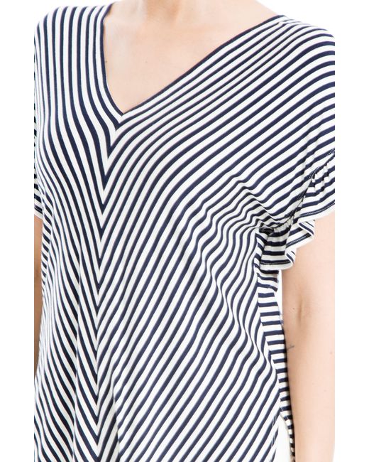 Max Studio Multicolor Stripe Flutter Sleeve T-shirt