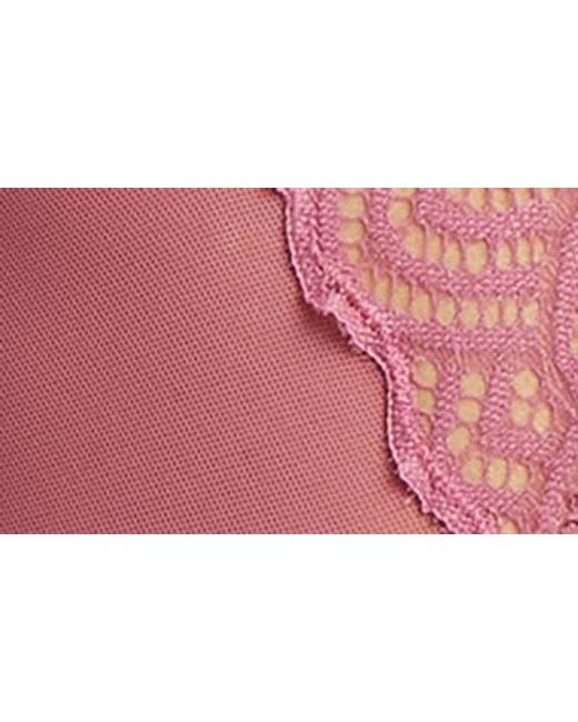 Hanky Panky Pink Strappy Mesh & Lace Underwire Teddy