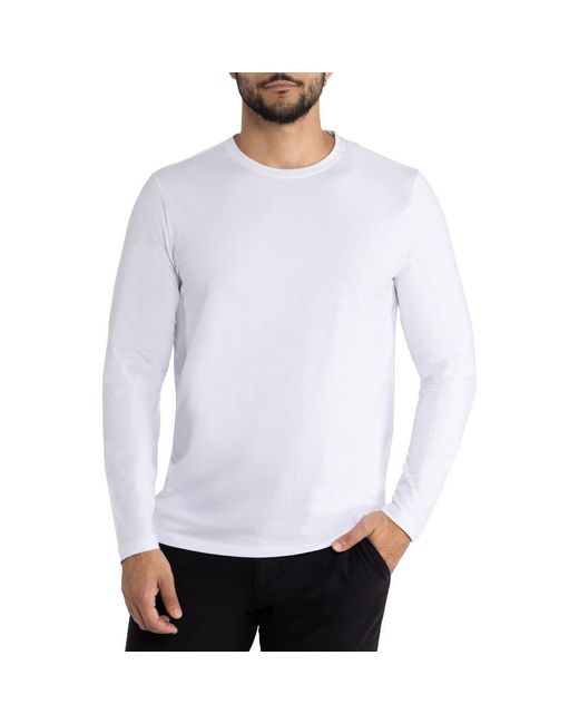 Xray Jeans White Crewneck Long Sleeve T-Shirt for men