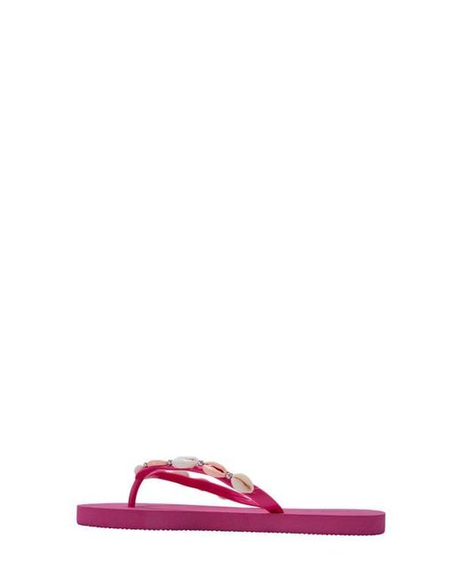 Bebe Pink Seashell Flip Flop
