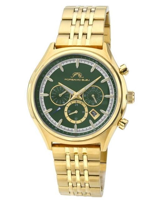 Porsamo Bleu Metallic Charlie Multifunction Bracelet Strap Watch, 45Mm for men