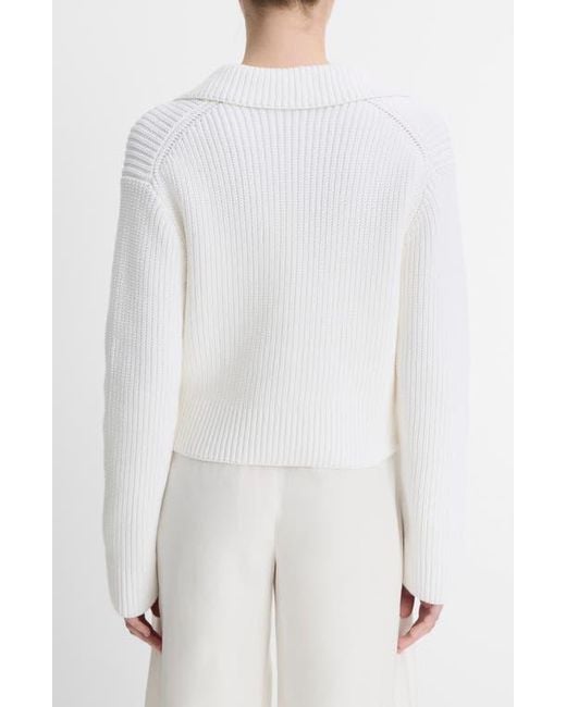 Vince White Double Breasted Sweater Jacket