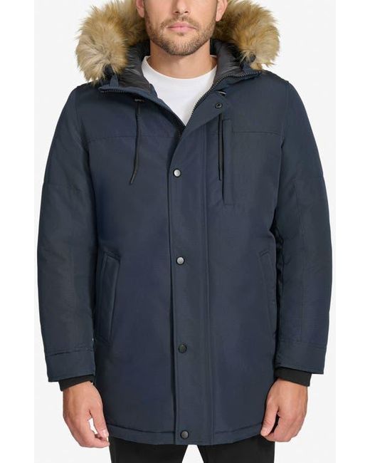 Calvin klein faux fur trim water resistant puffer coat online