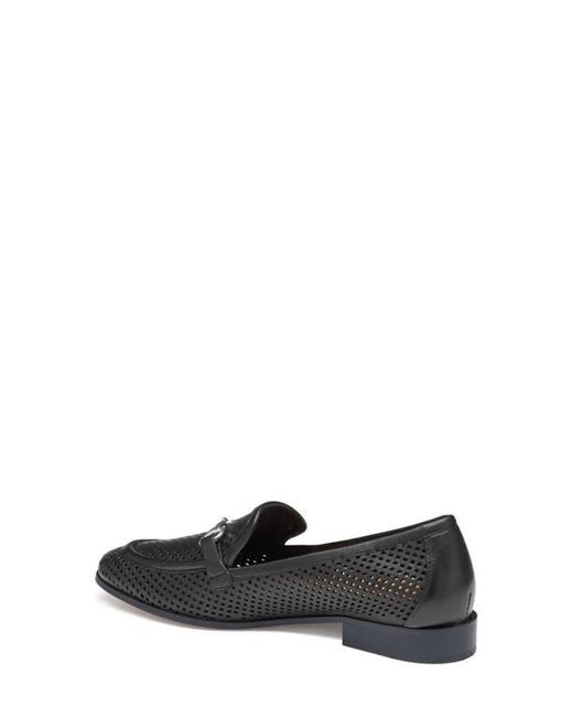 Johnston & Murphy Black Ali Perforated Bit Loafer