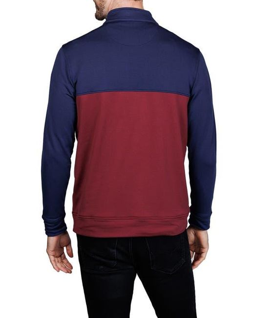 Tailorbyrd Blue Quarter Zip Performance Pullover for men