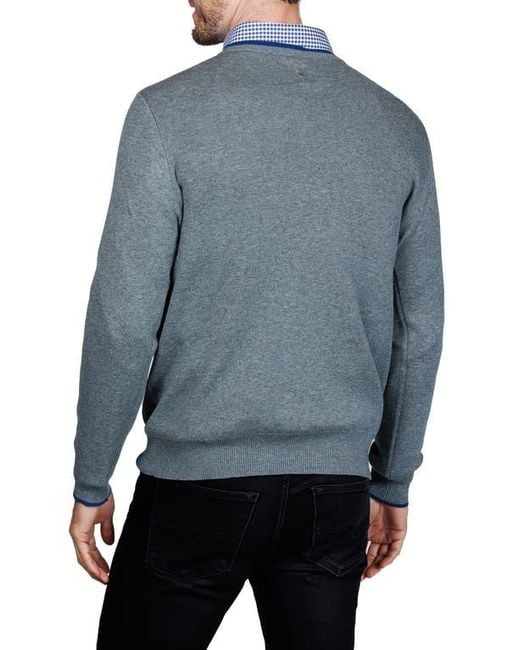 Tailorbyrd Blue Fine Knit Sweater for men