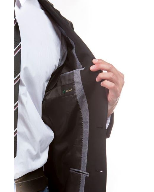 ZEGARIE Black Solid Two Button Notch Lapel Suit Separate Jacket for men
