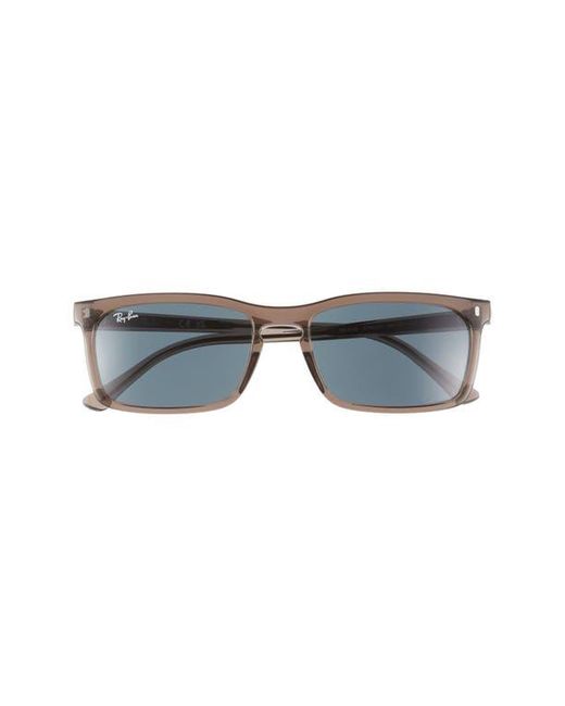 Ray-Ban Blue 59Mm Rectangular Sunglasses for men
