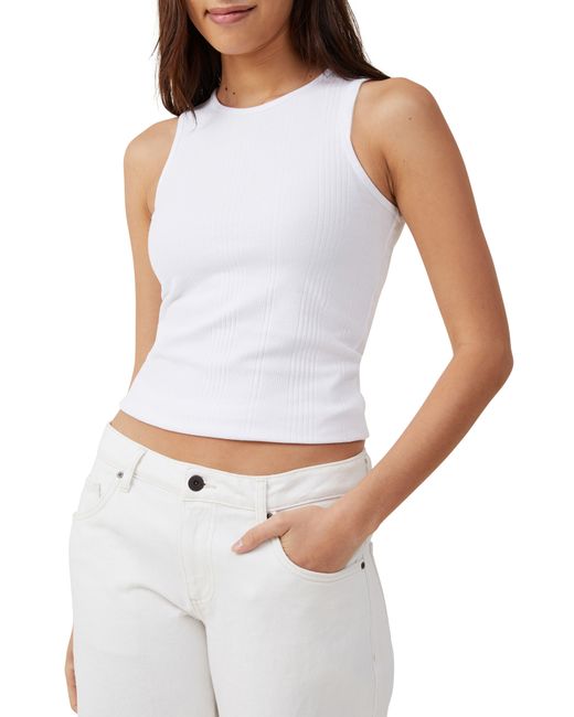 Cotton On White The One Variegated Rib Tank