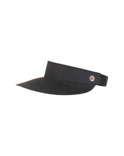 Bruno Magli Black Straw Visor