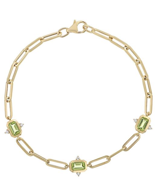 Bony Levy Metallic Iris Diamond & Peridot Station Bracelet