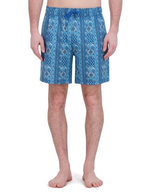Robert Graham Blue Quickdry Boxer Board Shorts for men