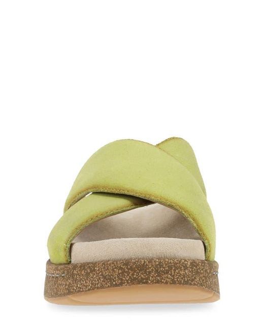 Dansko Green Bridget Platform Wedge Slide Sandal
