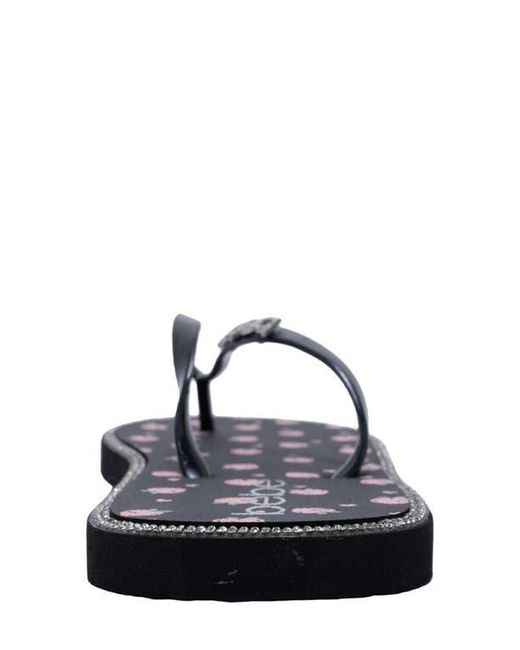 Bebe Black Peach Flip Flop