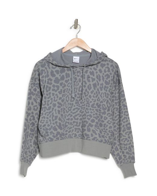 Nike Leopard Print Cropped Hoodie In Ptclgy/clear At Nordstrom Rack in ...