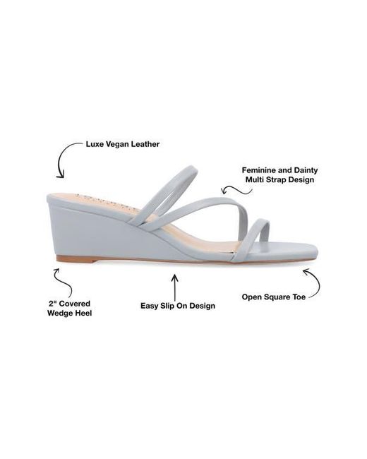 Journee Collection White Takarah Wedge Slide Sandal