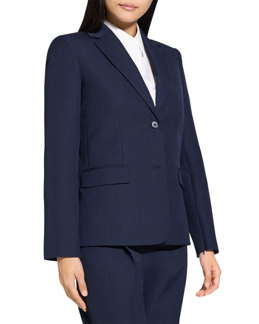 Theory Blue Zip Sleeve Wool Blend Jacket