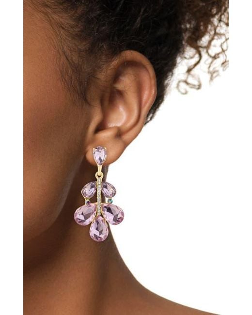 Jardin Pink Crystal Drop Statement Earrings