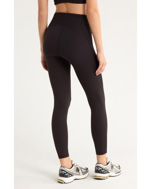 X By Gottex Black Rib Insert Activewear Leggings