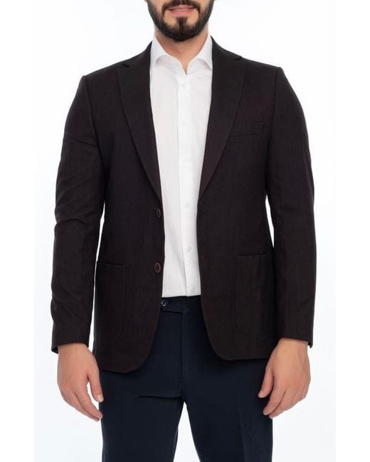 VELLAPAIS Black Solid Sport Coat for men