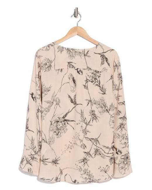 Tahari Natural Long Sleeve Button-Up Top